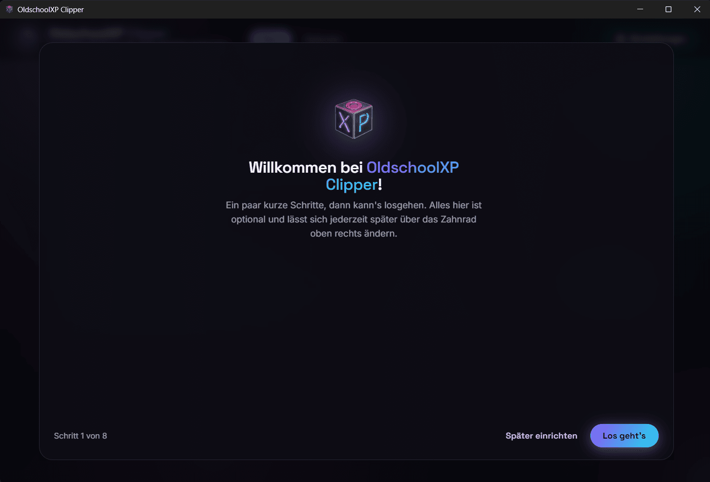 Erster Start